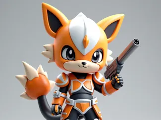 Cute gunslinger creature