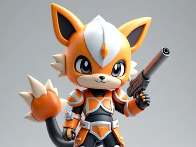 Cute gunslinger creature