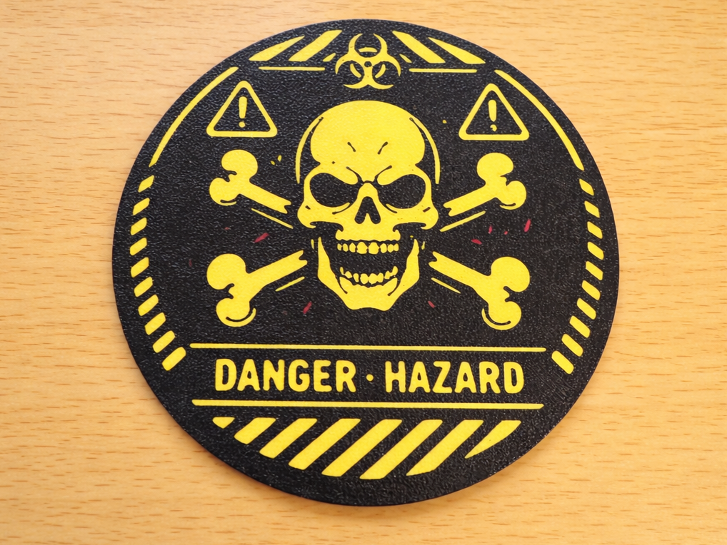 Hazard Skull Warning Design Drink Coaster