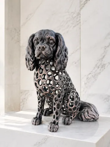 Figura decorativa: Cavalier King Charles Spaniel – Voronoi Sculpture — vista de referencia 2