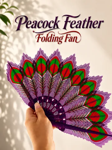 Modelo para impresión 3D: Peacock Feather Folding Fan — vista de referencia 2