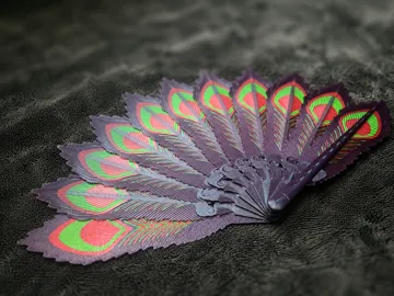 Modelo para impresión 3D: Peacock Feather Folding Fan — vista de referencia 5