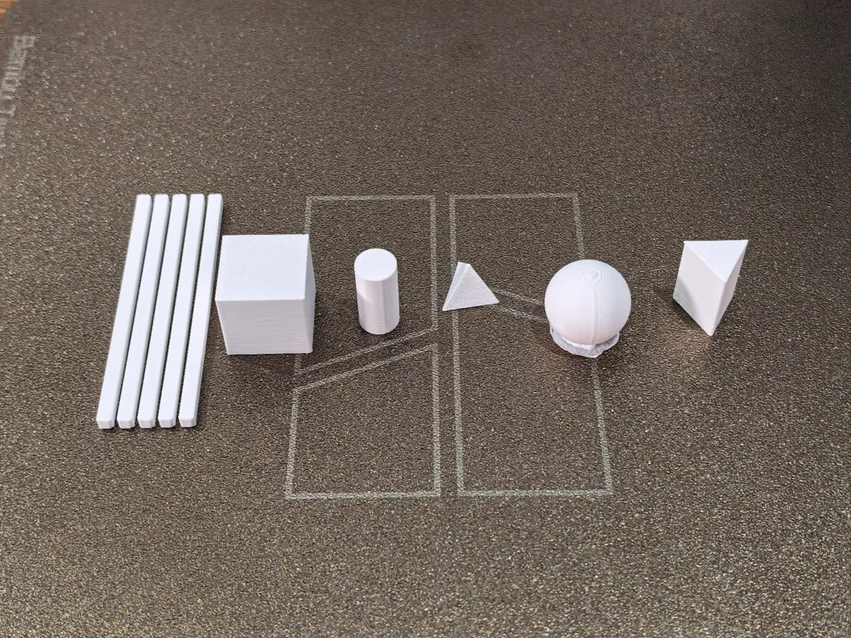 Elementary school learning aids, counting sticks, cube, cylinder ...