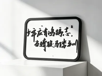 Youth Should Have Lofty Aspirations, Riding Fine Horses Across Vast Plains - Inspirational Text for College/High School Entrance Exams - Good Luck Ornament for Civil Service Exams
