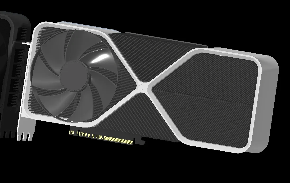 3D打印电脑计划之RTX4090显卡1:1模型，风扇可转