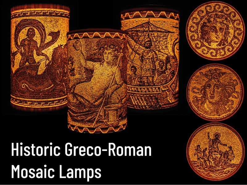 Historic Greo-Roman Mosaic Lamps