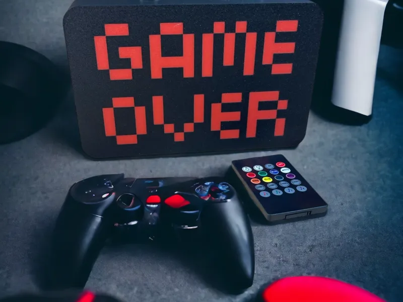 Game Over - Start Game Two sided hanging lightbox