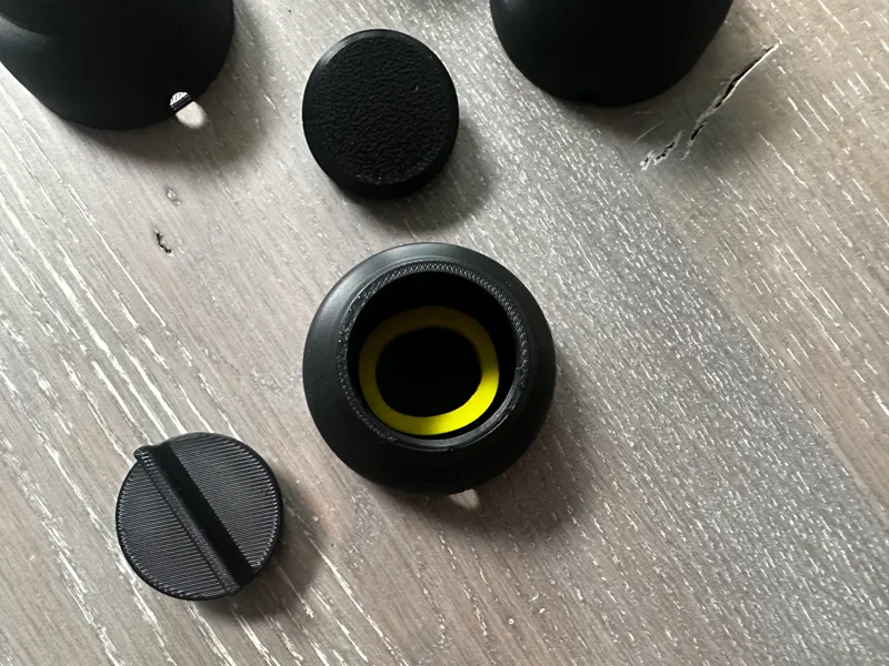 Ant trap scaled 50% with ring to prevent flushing