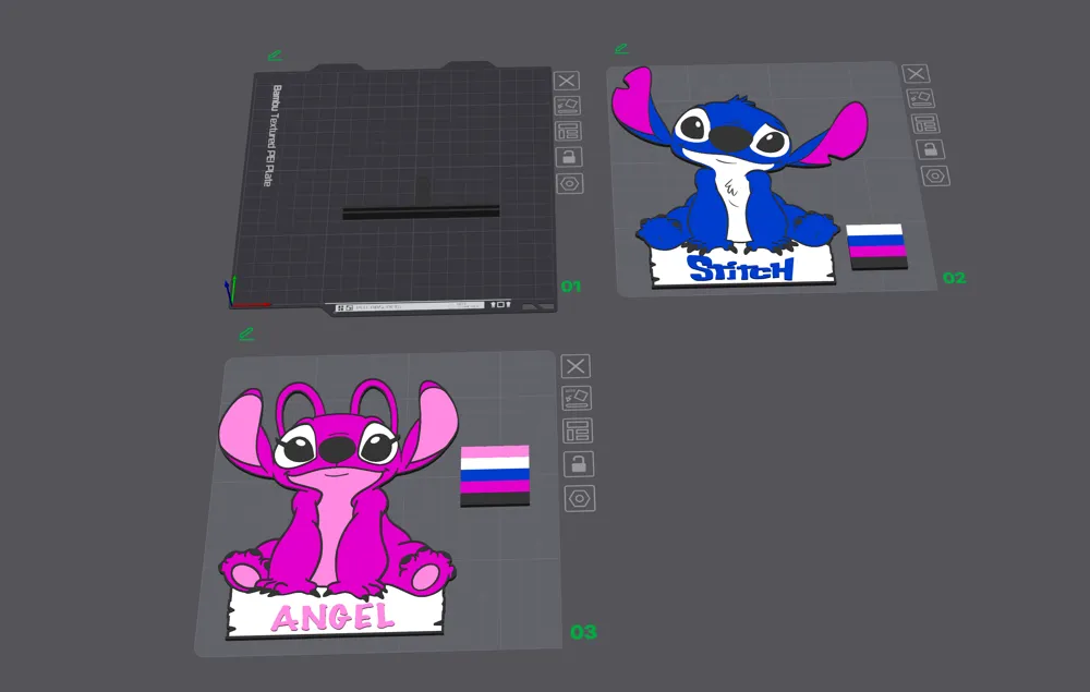 Stitch and Angel to set up - Free 3D Print Model - MakerWorld