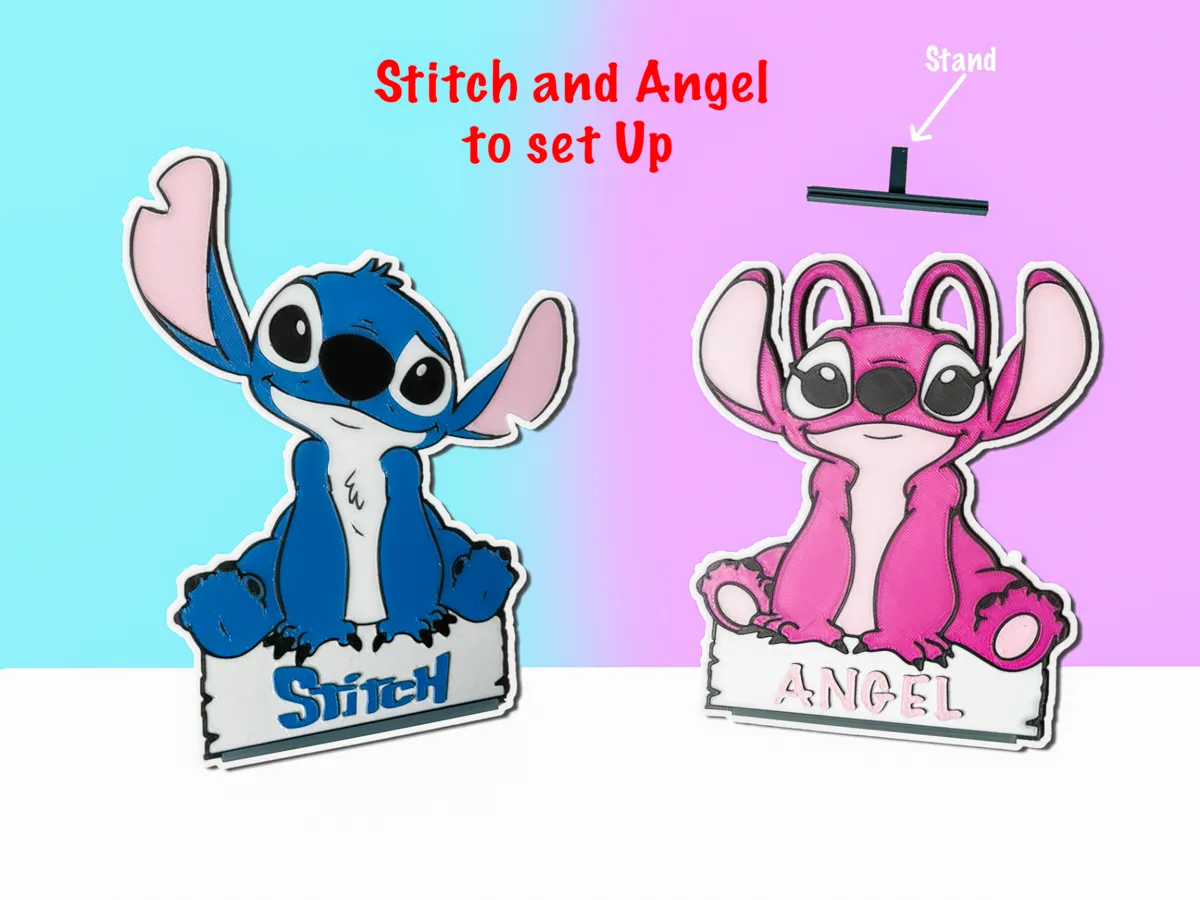 Stitch and Angel to set up - Free 3D Print Model - MakerWorld