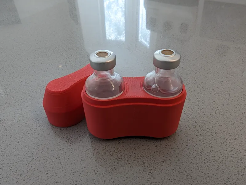 Double Insulin Vial Holder Hidden Magnetic Lid