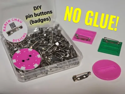 Glueless pin mounting slot | Design your own badge