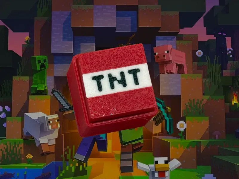 Minecraft TNT Clicker & Keychain 