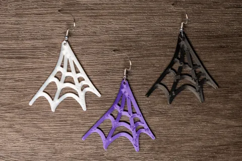 Spider Web Halloween Earrings