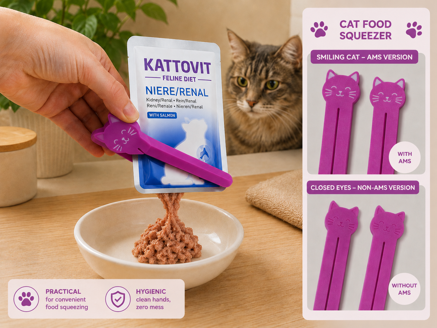 Cat Food Pouch Squeezer | Hygienic Wet Food Spoon