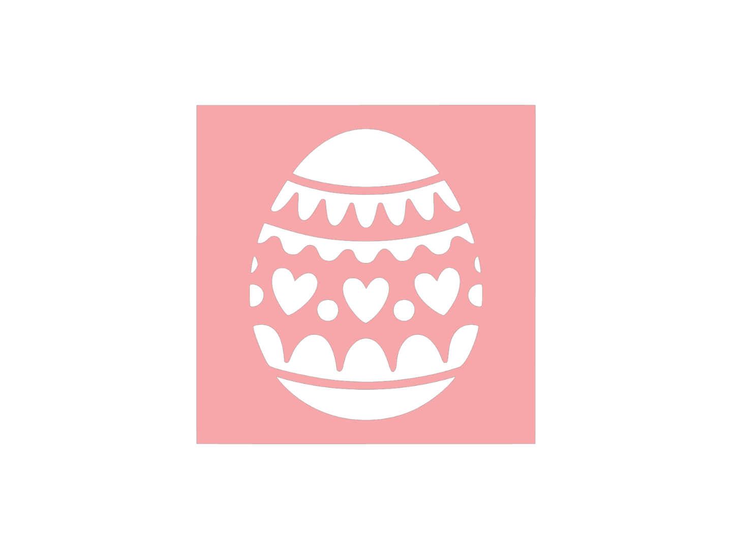 Easter egg stencil with hearts