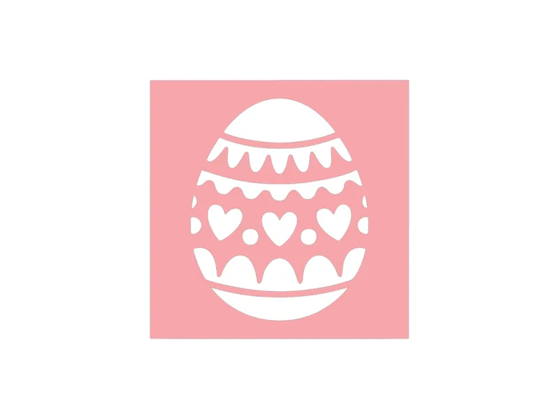 Easter egg stencil with hearts