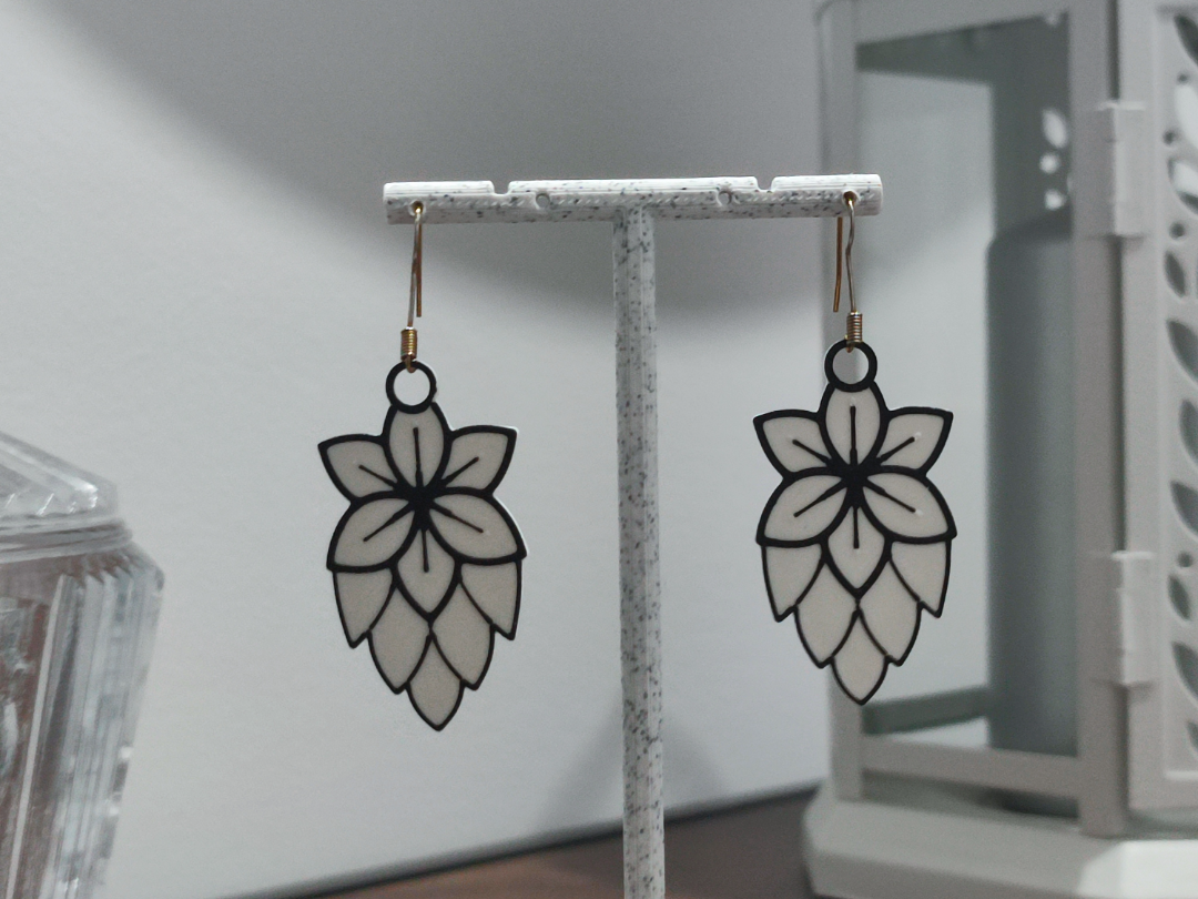 Aretes Flor de Lúpulo 3D model