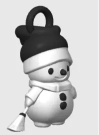 SCHNEEMAN mit Besen für an den Weihnachtsbaum  