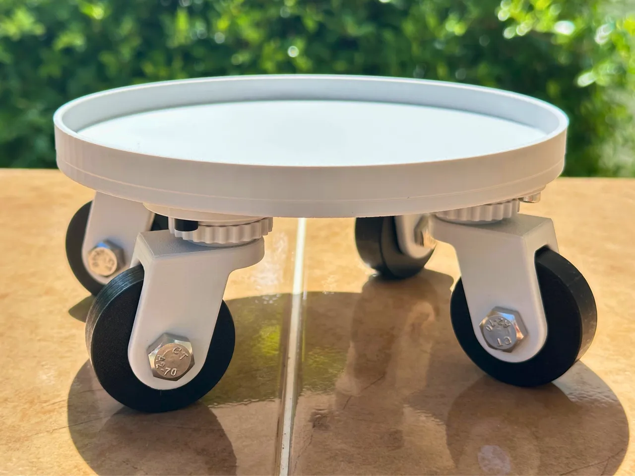Plant Pot Tray with Swivel Casters / Caster Wheels view 2