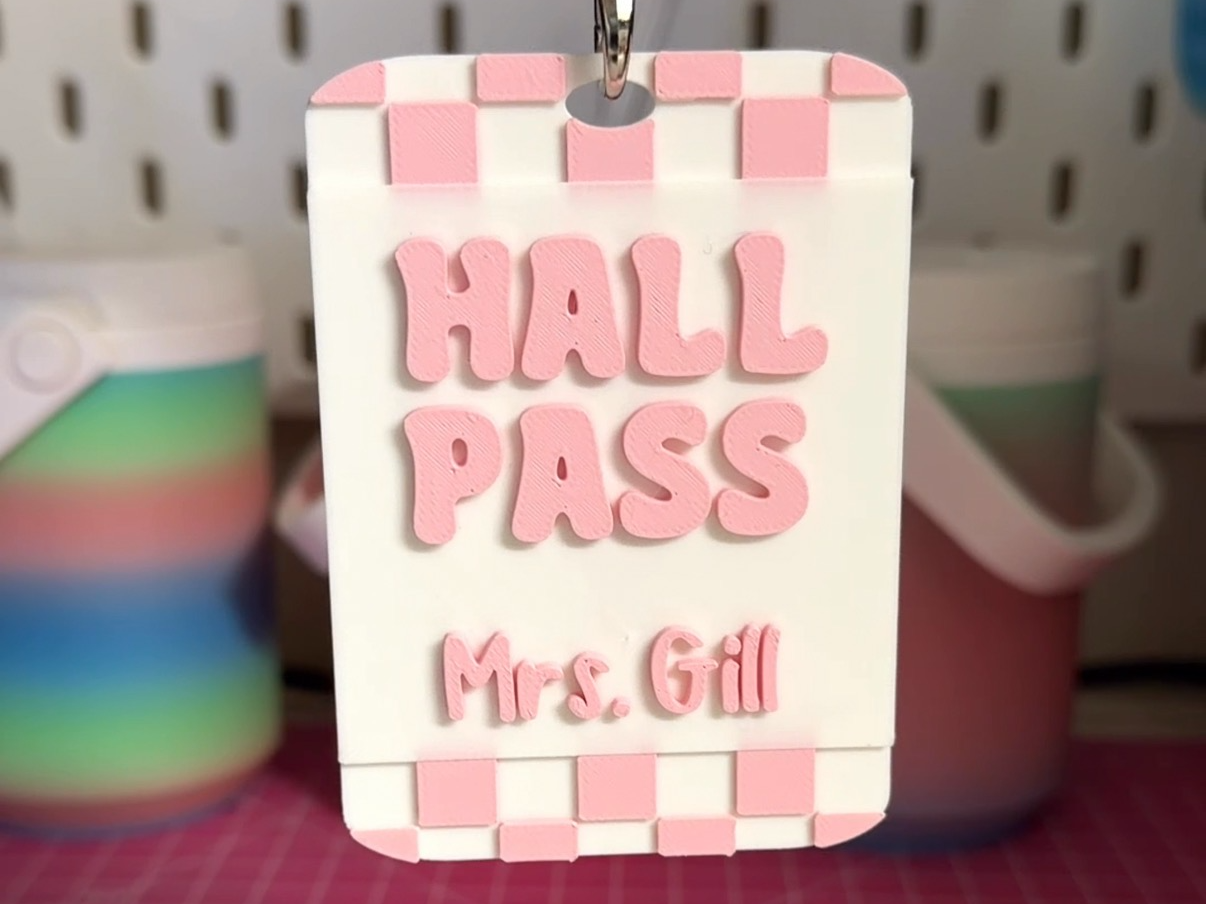 Customizable Checkered Hall Pass - 1