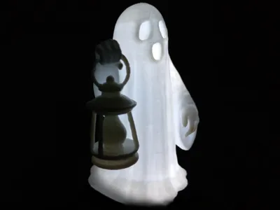 halloween ghost with lamp