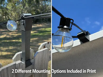 Modular Fence Top/Gutter string light mounts