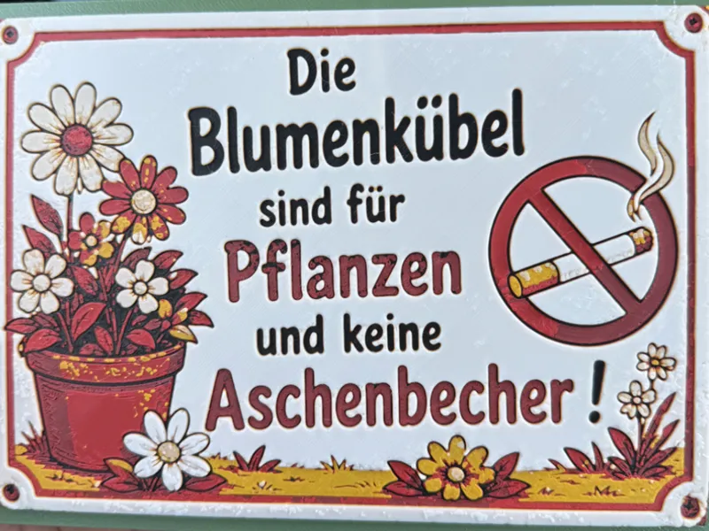 Schild Blümenkübel