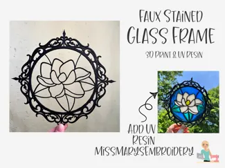 Faux Stained Glass Frame - 3D Print & UV Resin