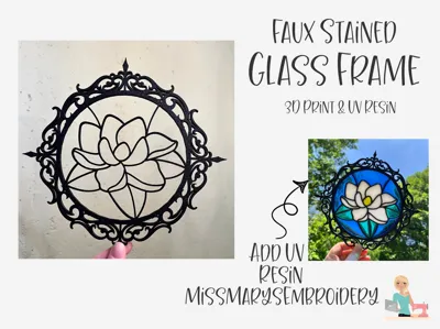 Faux Stained Glass Frame - 3D Print & UV Resin
