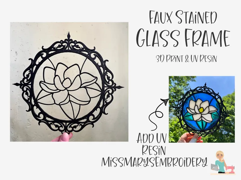 Faux Stained Glass Frame - 3D Print & UV Resin