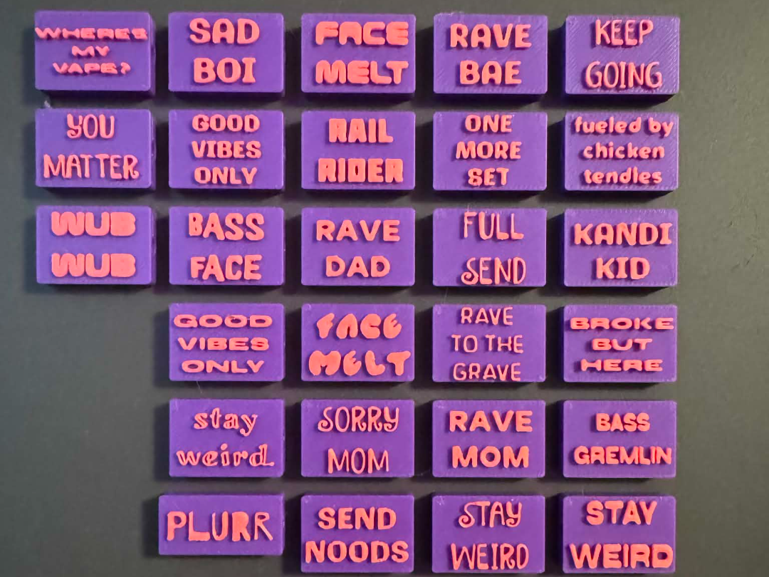 Rave Slang Kandi Beads With Template