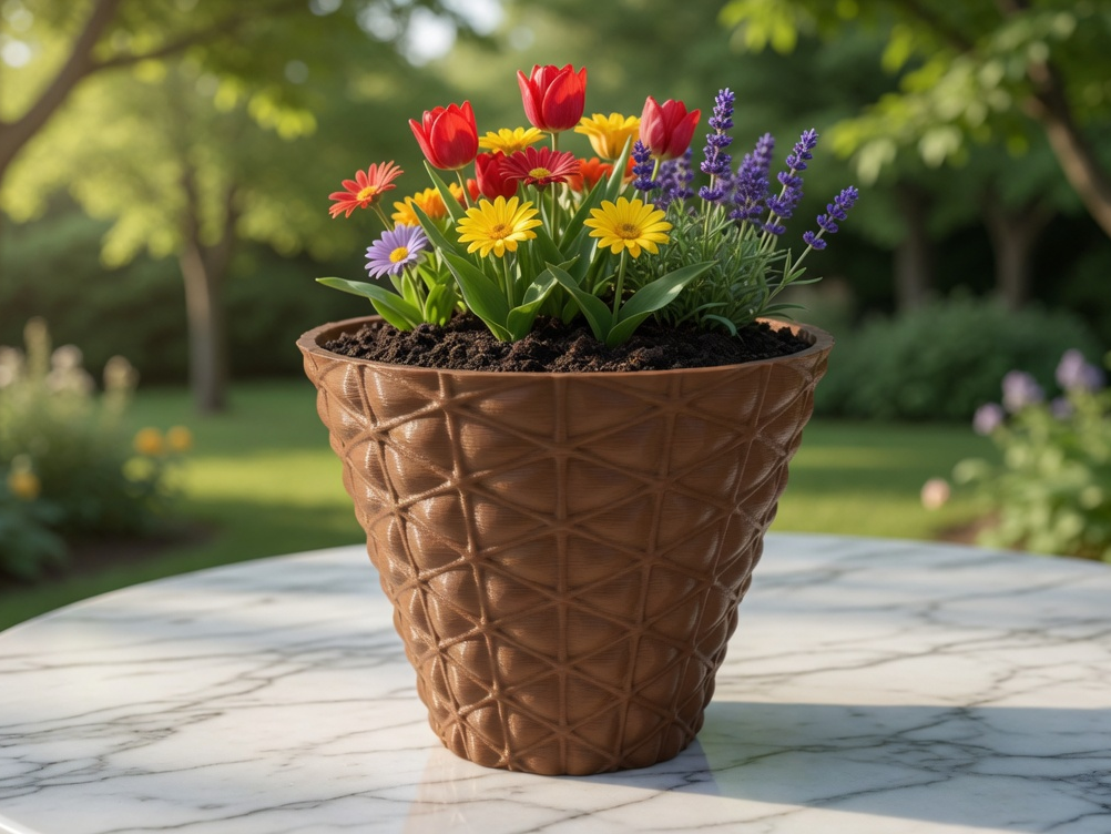 Geometric Diamond Decorative Flower Pot