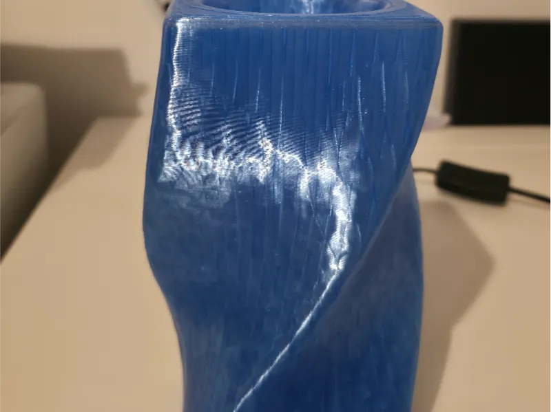 Blue twisted vase