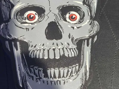 vintage spooky skull light box