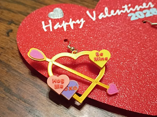 VDay Cupid Heart Earrings