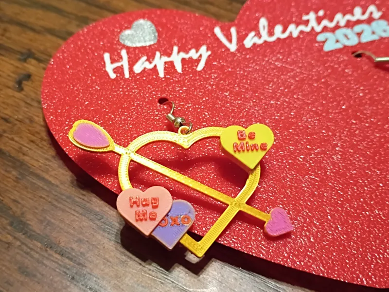 VDay Cupid Heart Earrings