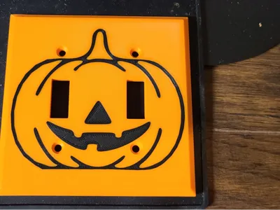Pumpkin Halloween Double Light Switch Cover