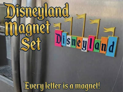 Disneyland Logo Magnet Set  | 10 Magnets + Back