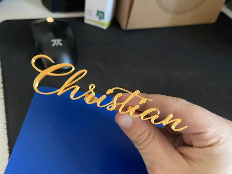 cake topper frontale con nome Christian