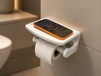 Luxury Toilet Paper Holder with Phone Tray