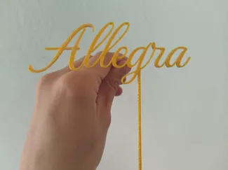 Topper para torta con nombre Allegra