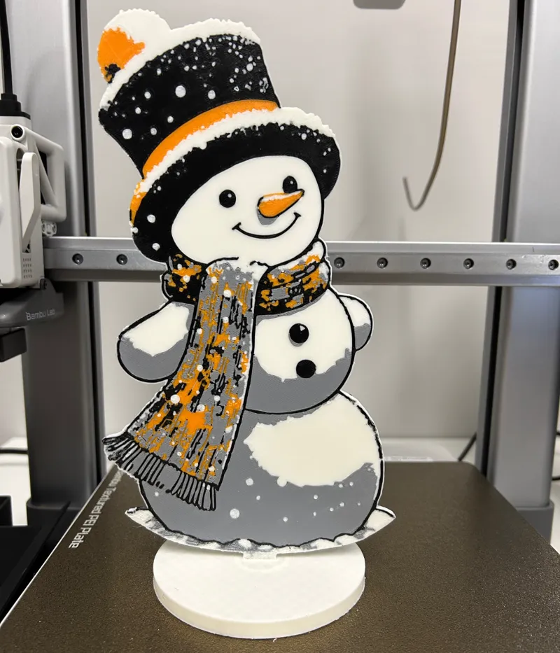 Festive November Snowman - Double Sided with Stand