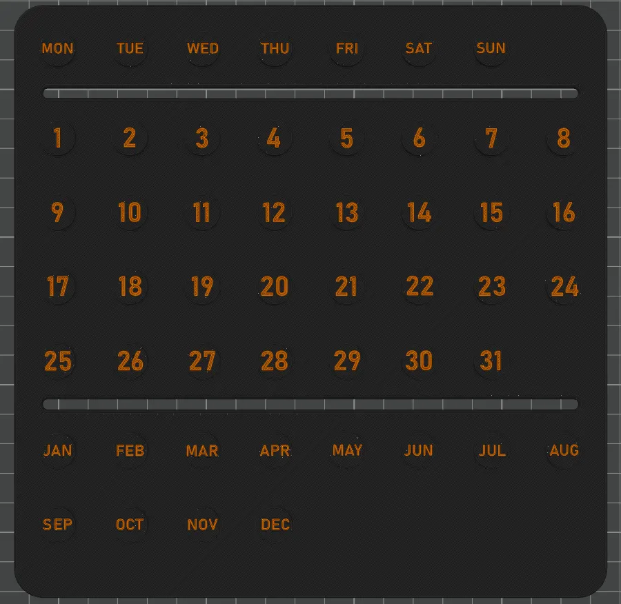 ULTIMATE INFINITY CALENDAR without Bambu Logo and starting Monday ...