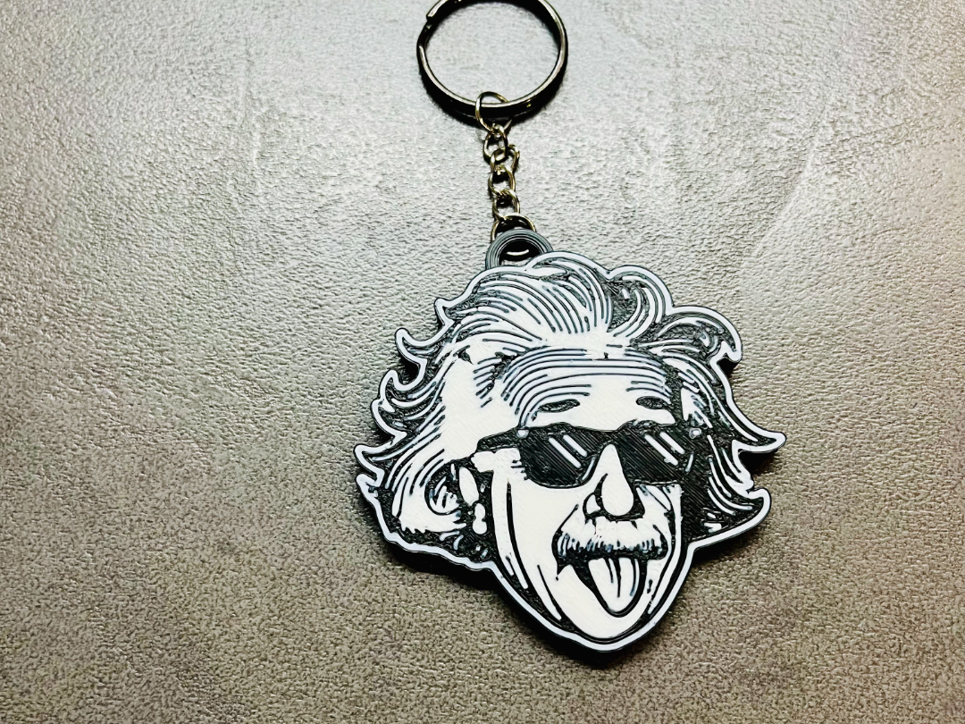 iconic keychain inspired by Albert Einstein