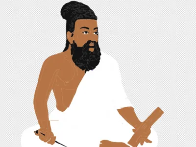 Tamil Thiruvalluvar Dual side Keychain model.