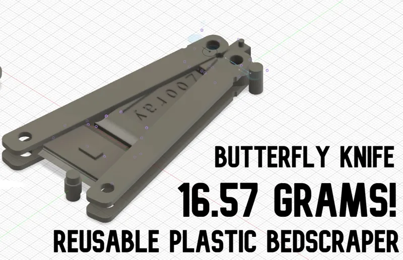 Reusable Butterfly knife bedscraper [ CHILD SAFE!]