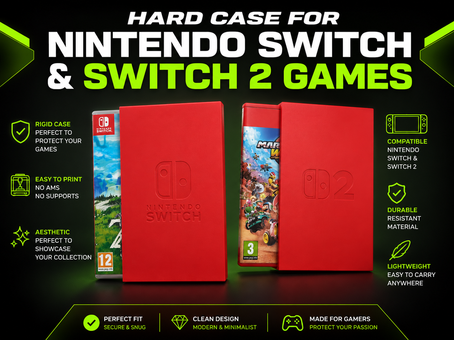 Hard case for Nintendo Switch & Switch 2 games