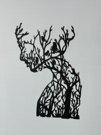 Silhouette de fillette-arbre — déco murale — photo 3