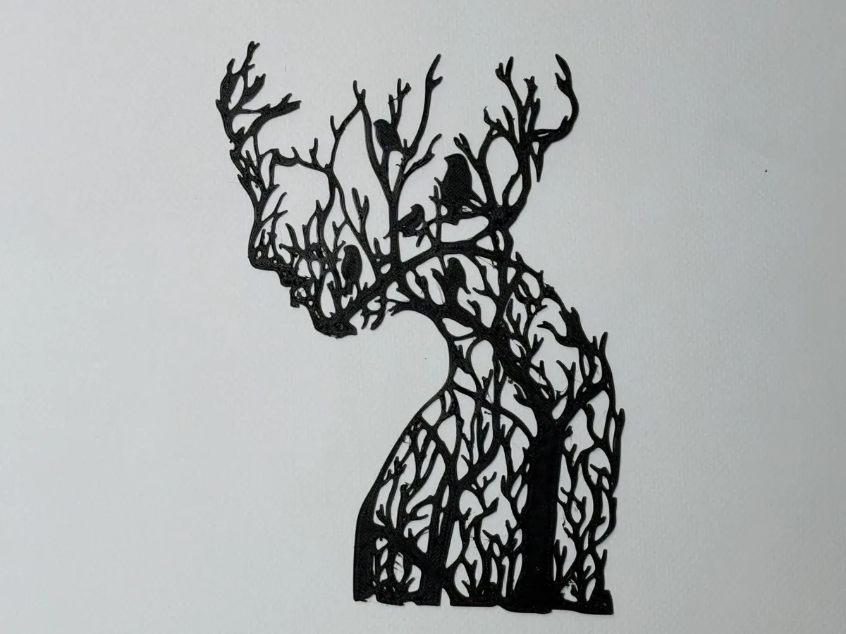 Silhouette de fillette-arbre — déco murale